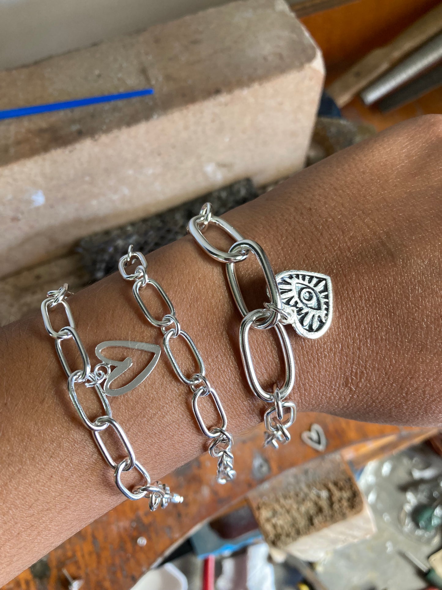 PULSERA CHUNKY CORAZÓN MIRÓN