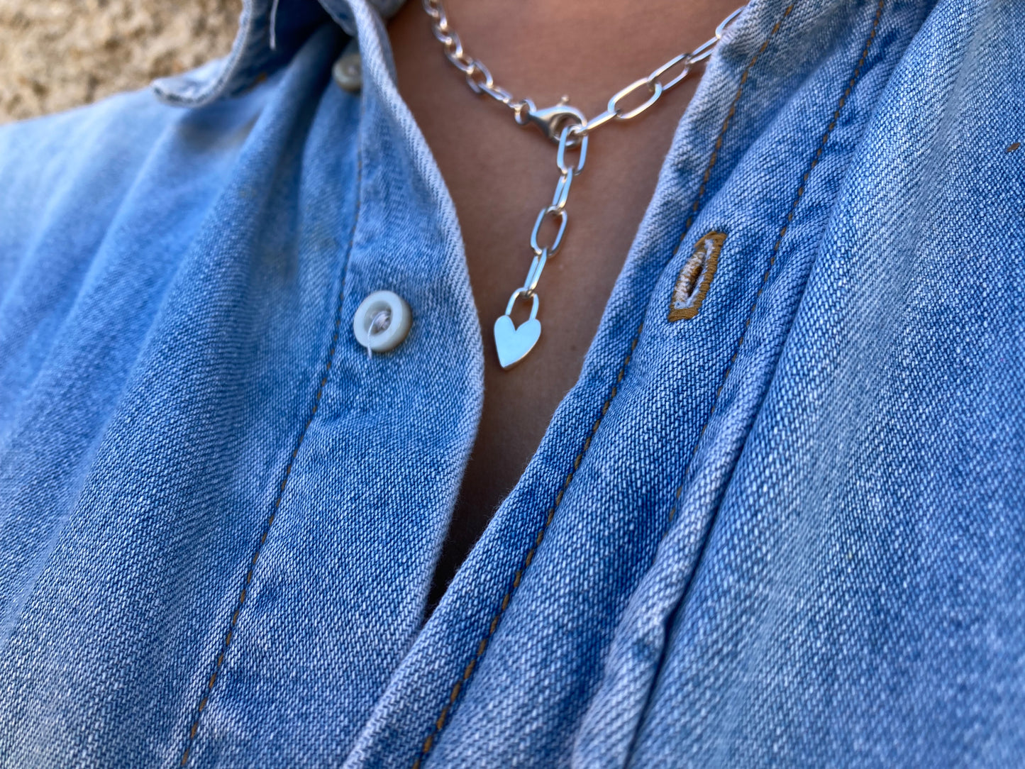 COLLAR CORAZÓN CANDADO