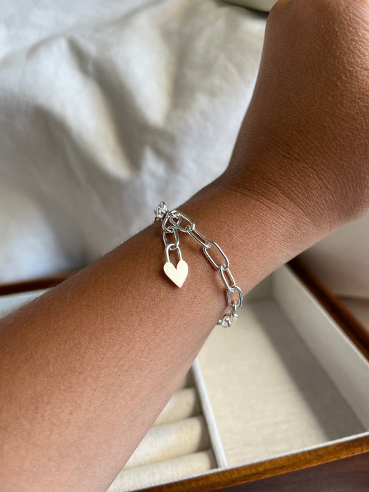 PULSERA CORAZÓN CANDADO