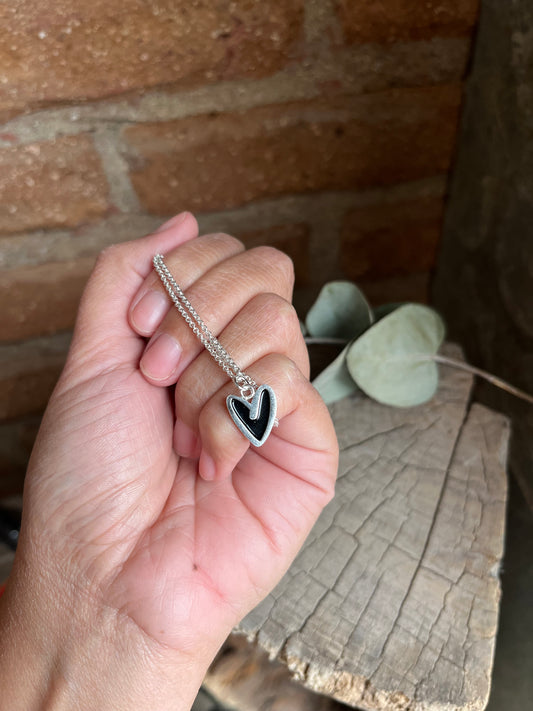 CADENA + CORAZÓN NEGRO