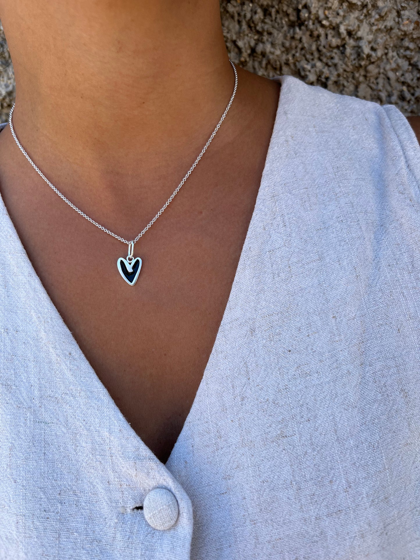 CADENA + CORAZÓN NEGRO