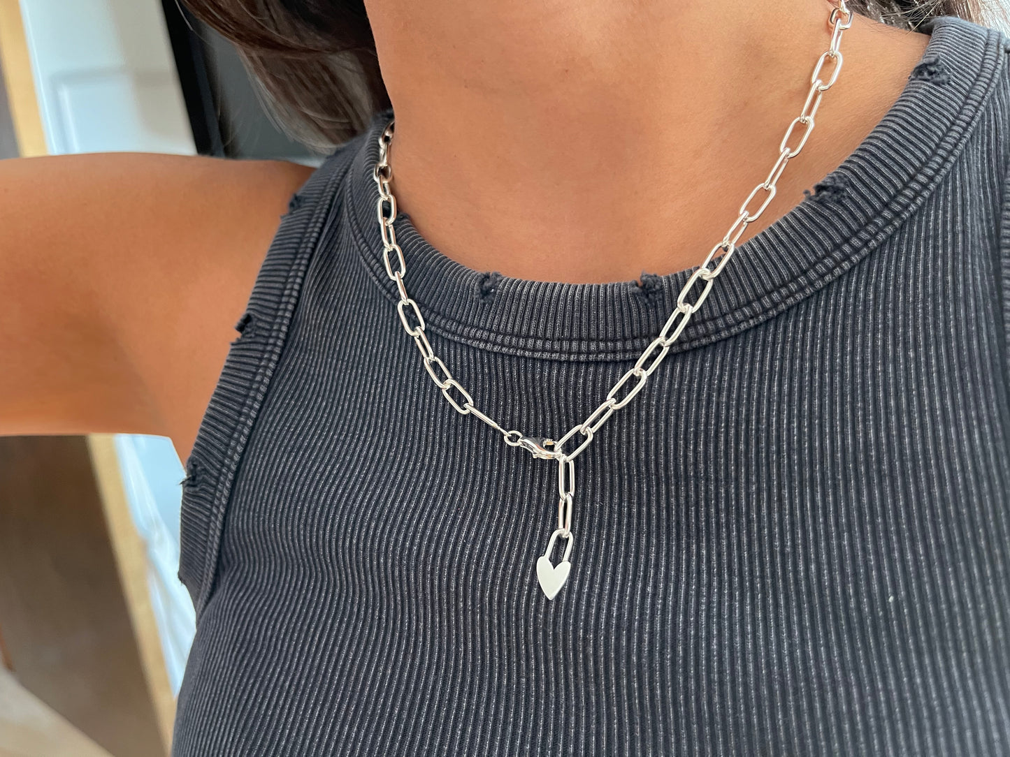 COLLAR CORAZÓN CANDADO