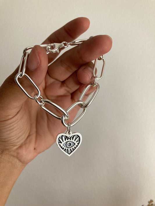 PULSERA CHUNKY CORAZÓN MIRÓN